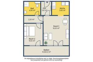 Nachmieter gesucht/2-Raum-Wohnung mit Balkon und Aufzug für die Generation 50plus – Max-Planck-Str. 15, 4105 Zentrum-Nordwest, Leipzig – Vorschaubild 3