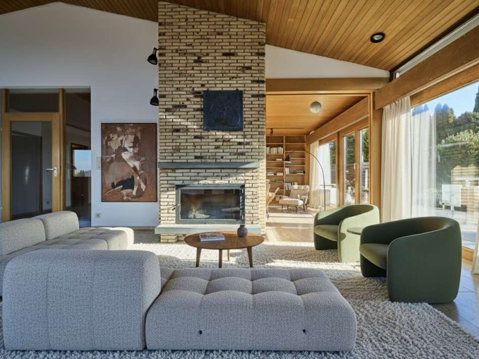 EG Wohnzimmer mit Kamin - virt