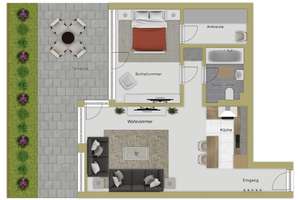 360° | SOFORT FREI!  2-Zimmer Terrassenwohnung am Ulmer Eselsberg mit Tiefgaragenstellplatz! – Die vollständige Adresse der Immobilie erhältst du vom Anbieter., 89075 Eselsberg, Ulm – Vorschaubild 15