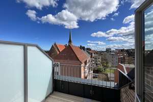 Möblierte 1-Zimmerwohnung mit Dachterrasse im Fünfgiebelhaus zu vermieten