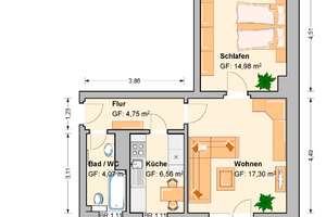 2 Raum Wohnung mit Balkon in Werdau-Süd – Südstraße 6a, 8412 Werdau – Vorschaubild 2