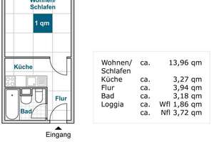 Die Wohnung mit Balkon und Einbauküche für Studenten und Azubis – Comeniusstr. 66, 1309 Striesen-Süd, Dresden – Vorschaubild 2
