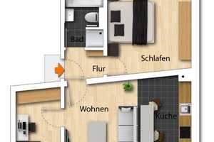 Kleine 3-Raum-Wohnung mit Balkon - hochwertige Ausstattung - – Braunschweiger Str. 13, 39112 Magdeburg – Vorschaubild 5