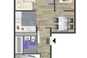 Möblierte 3-Raum-Wohnung mit Wanne – Paul-Bertz-Str. 76, 9120 Helbersdorf, Chemnitz – Vorschaubild 5