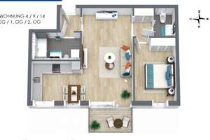 Exklusive 2,5 Zimmer-Neubauwohnung mit geh. Innenausstattung mit Balkon und EBK – Mathäusstraße 3, 51149 Gremberghoven, Köln – Vorschaubild 7