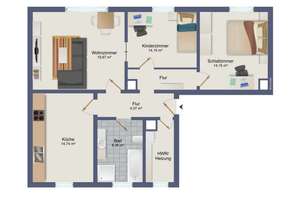 4‑Zimmer‑Wohnung mit Balkon und Außenstellplatz – Die vollständige Adresse der Immobilie erhältst du vom Anbieter., 72762 Reutlingen-Mitte, Reutlingen – Vorschaubild 15