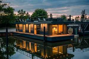 LUXUS Hausboot - 3 Etagen - 100m² Wohnen + 120 m² SONNENTERRASSE - Kamin, Kino, komplett individuell – Potsdam – Vorschaubild 10