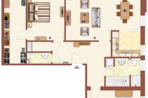 Sehr schöne & gehobene 3-Zimmer-Wohnung im obersten Vollgeschoss (3. OG) in begehrtem Baudenkmal – Zur alten Exerzierhalle 23, 40476 Derendorf, Düsseldorf – Vorschaubild 2