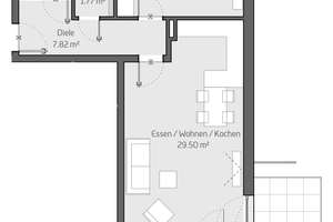 2-Zimmer-Wohnung im Erdgeschoss mit sonniger Terrasse und Einbauküche – Rennweg 111 c, 84034 West, Landshut – Vorschaubild 4