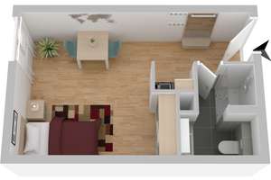 Sanierte 1-Zimmer-Wohnung mit Einbauküche in Mainz 5 Gehminuten zur Uni – Richard-Schirrmann-Straße 8, 55122 Hartenberg-Münchfeld, Mainz – Vorschaubild 8
