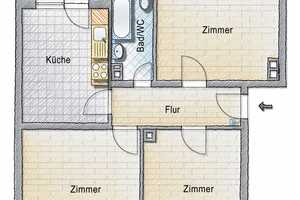 TOP! • 3-Raum • Kaßberg • Balkon • Tageslichtbad • neues Laminat • Stellplätze! • jetzt einziehen – Chemnitz – Vorschaubild 2