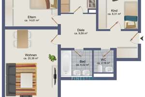 Selten in München: Uneinsehbare Wohnung mit Balkon ins Grüne – Die vollständige Adresse der Immobilie erhältst du vom Anbieter., 81737 Neuperlach, München – Vorschaubild 19