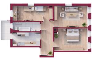 Attraktive 3-Raumwohnung mit Balkon und Stellplatz in attraktiver Lage in Leipzig-Altwest / Lindenau – Dürrenberger 15 WE06, 4177 Altlindenau, Leipzig – Vorschaubild 2