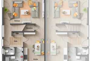 Attraktive 4-Zimmer-Doppelhaushälfte mit Parkett und Kamin in Leipzig Südwest  – Leipzig – Vorschaubild 2