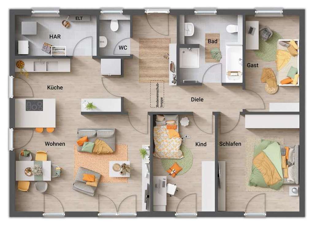 Immobilie in Korlingen - Bungalow 110 massiv gebaut, Preis inkl. Grundstück - Bild 4