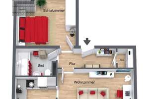 2-Zimmerwohnung mit Gemeinschaftsgarten in Essen – Jahnstr. 21, 45355 Bochold, Essen – Vorschaubild 2