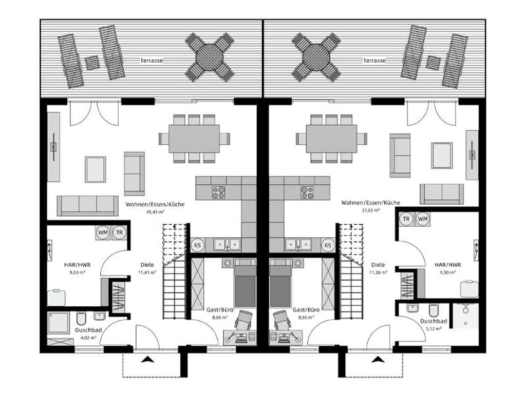 Immobilie in Bickenbach - NEUBAU / PROJEKTIERUNG - DOPPELHAUSHÄLFTE IN BICKENBACH MIT GRUNDSTÜCK - Bild 2