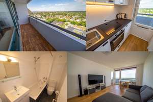 Möbliertes Penthouse, 18. Stock, Stadt- & Alpenblick & Schwimmbad