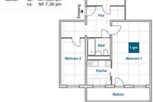 3 Raum-Wohnung mit Balkon – Wölfnitzer Ring 89, 1169 Gorbitz-Süd, Dresden – Vorschaubild 2