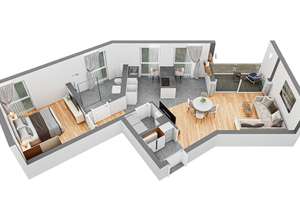 Luxus-Neubau 2 Zimmer Wohnung (A+) inkl. Stellplatz. 0% Provision! HAMM ZENTRUM – Südstraße 45, 59065 Mitte, Hamm – Vorschaubild 2