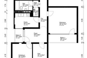 3 Zimmer Wohnung 90 m² mit zwei Balkonen im Regensburger Westen – Die vollständige Adresse der Immobilie erhältst du vom Anbieter., 93049 Westenviertel, Regensburg – Vorschaubild 10