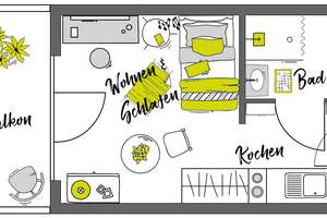 Möblierte Komfort-Apartments mit Balkon - Nur für 1 Person! – Oderstraße 194, 12051 Neukölln (Ortsteil), Berlin – Vorschaubild 15
