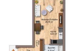 Apartment mit Balkon und neuer Einbauküche – Die vollständige Adresse der Immobilie erhältst du vom Anbieter., 4179 Leutzsch, Leipzig – Vorschaubild 2