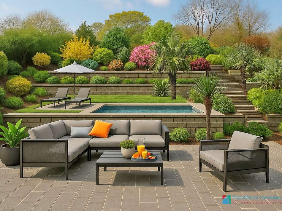 Visualisierung Garten mit Terr