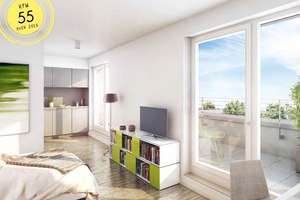 Neubau 2019: Schöne 1-Zimmer-Süd-Terrassenwohnung mit Küche und Balkon für Studenten mit Nachweis – Landsberger Straße 441, 81241 Am Westbad, München – Vorschaubild 4