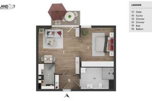 Barrierefreie 2-Zimmer-Wohnung mit Sonnenbalkon & TG-Stellplatz in gepflegter Seniorenresidenz – Die vollständige Adresse der Immobilie erhältst du vom Anbieter., 50996 Rodenkirchen (Ortsteil), Köln – Vorschaubild 7