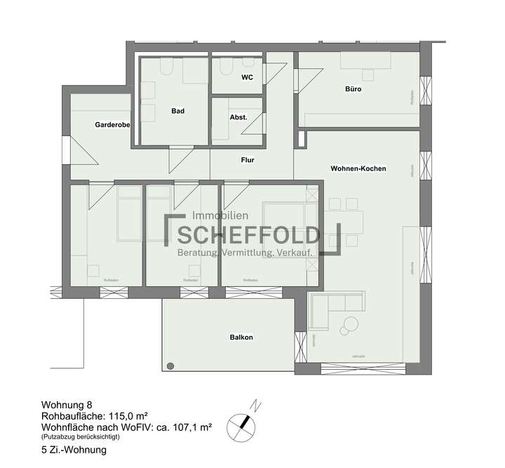 Grundriss Whg Nr. 12 (Variante