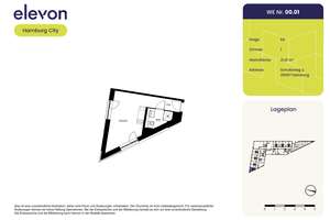 Voll möbliert und in bester Lage - Stilvoll eingerichtetes 1-Zimmer-Apartment im elevon! – Schultzweg 2, 20097 Hammerbrook, Hamburg – Vorschaubild 11
