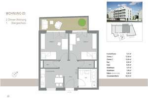 Provisionsfrei. Freiburg-Zähringen: Moderne Studentenwohnung mit zwei separaten Zimmern – 79108 Zähringen, Freiburg im Breisgau – Vorschaubild 2