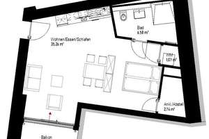 Großzügiges Einzimmer-Appartment in ruhigem Neubau – Mülheimer Freiheit 126, 51063 Mülheim (Ortsteil), Köln – Vorschaubild 2