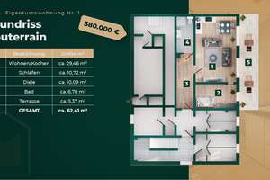Gartenwohnung im Souterrain – „Venusblick 40/42“ mit Terrasse & zusätzlichem Außenbereich – Die vollständige Adresse der Immobilie erhältst du vom Anbieter., 53129 Dottendorf, Bonn – Vorschaubild 9