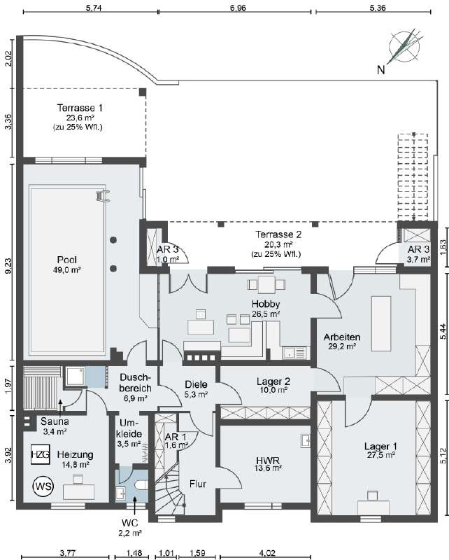 Grundriss UG-Souterrain