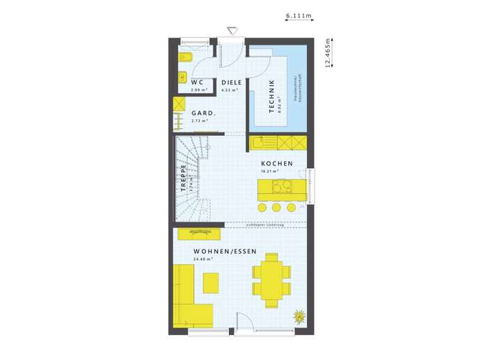 Grundriss EG Eingang Traufseit