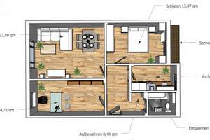 Helle 3-Zimmer Wohnung mit Balkon im 2. OG in München Maxvorstadt – Augustenstraße 88, 80798 Josephsplatz, München – Vorschaubild 6