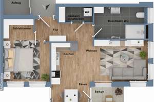 Im Zentrum von Neu-Ulm/Pfuhl neuwertige sonnige 2-Zi.-Wo. im 2. OG mit Südbalkon, Aufzug und TG – Die vollständige Adresse der Immobilie erhältst du vom Anbieter., 89233 Neu-Ulm – Vorschaubild 17