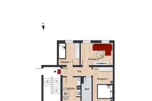 Zimmer 14,35 m² innerhalb einer 3er-WG // 2.OG, rechts – Dantehof 1, 38440 Stadtmitte (Ortsteil), Wolfsburg – Vorschaubild 9