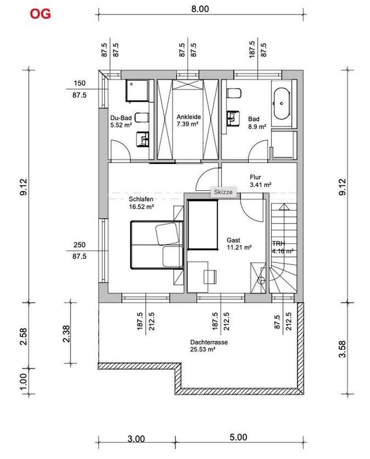 Grundriss Obergeschoss