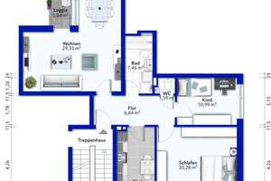 3-Zimmer-Wohnung mit idyllischer Loggia in Hamburg Wilstorf – Radickestraße 33, 21079 Wilstorf, Hamburg – Vorschaubild 12