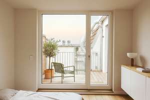 Lichtdurchflutetes Dachgeschoss mit Kamin, Dachterrasse und Blick über Prenzlauer Berg – Driesener Strasse 6, 10439 Prenzlauer Berg, Berlin – Vorschaubild 12