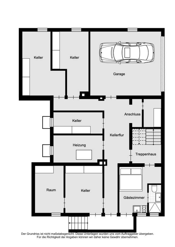 Keller mit Garage und Gäste...