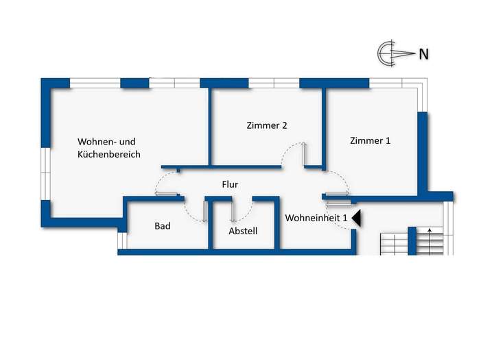 Grundrissskizze Erdgeschoss re