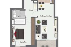Moderne 2-Zi.-Wohnung in zentraler und ruhiger Lage von Junkersdorf – Die vollständige Adresse der Immobilie erhältst du vom Anbieter., 50858 Junkersdorf, Köln – Vorschaubild 13