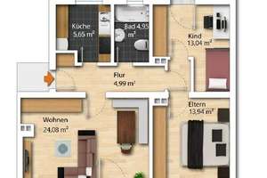 Bezugsfreie 3-Zimmer-Wohnung in der Grünen Mitte mit zwei Balkonen – Die vollständige Adresse der Immobilie erhältst du vom Anbieter., 93051 Kumpfmühl-Ziegetsdorf-Neuprüll, Regensburg – Vorschaubild 10