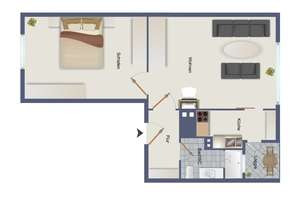 Wohnen in ruhiger Lage! von Cannstatt -Helle 2-Zi-Wohnung mit Loggia! – Die vollständige Adresse der Immobilie erhältst du vom Anbieter., 70374 Schmidener Vorstadt, Stuttgart – Vorschaubild 2