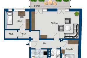 Alles was man braucht: ca 30 m2 Wohnzimmer+ ca 8,5 m2 großem Balkon! – Lutherstr. 19, 39112 Sudenburg, Magdeburg – Vorschaubild 2