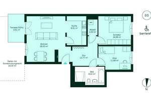 Barrierefreie Erdgeschosswohnung mit Terrasse und Gartenanteil zum Innenhof – Lilli-Marx-Str. 40, 40597 Benrath, Düsseldorf – Vorschaubild 9